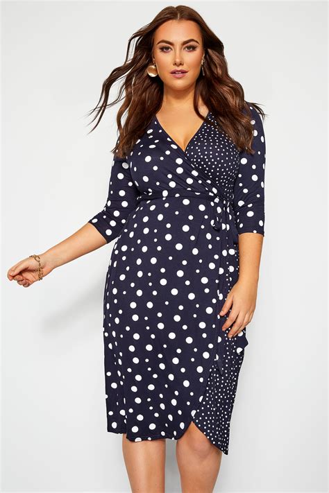 prada long sleeve polka dot dress|Navy Polka.